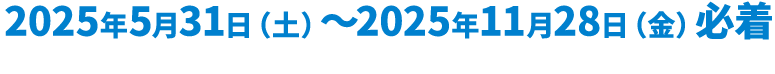 2025年5月31日(土)～2025年11月28日(金)必着